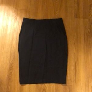 Navy pencil skirt.